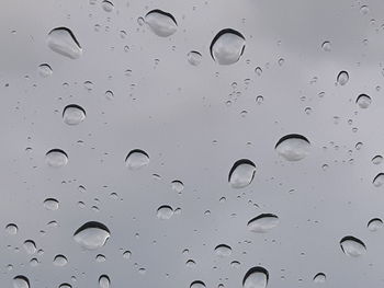 Full frame shot of water drops on window