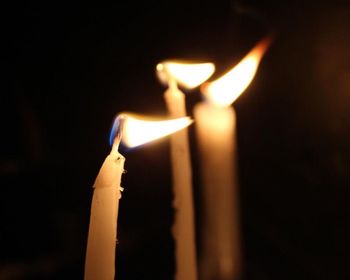 Close-up of lit candle