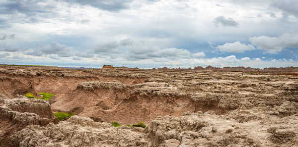 Panoramic view of desert against sky