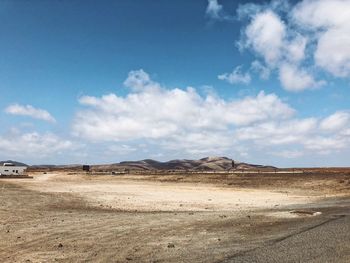 Scenic view of desert against sky