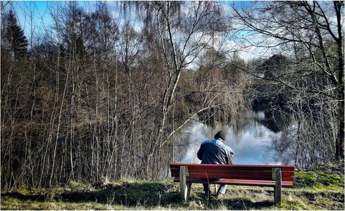 Man relaxing in park