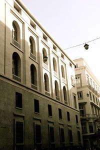 Low angle view of building against clear sky