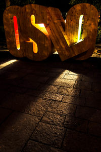 Close-up of illuminated lamp