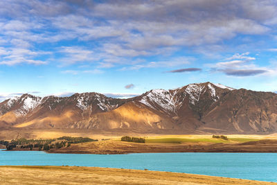 Beautiful view along the godley peaks road to the adrians place, canterbury, new zealand.