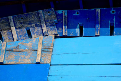 Close-up of blue wood