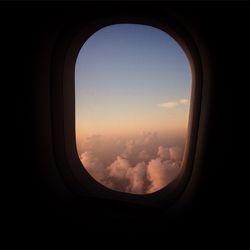 View of sky seen through window