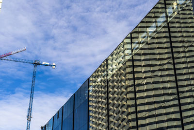 Construction cranes in new buildings around the fira de barcelona 
