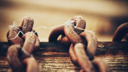 Close-up of a rusty chain