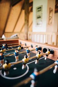 Close-up of foosball