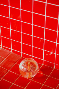 High angle view of drink
