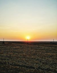 Scenic view of sea at sunset
