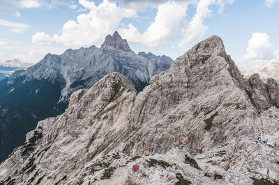 Scenic view of rocky mountains against sky