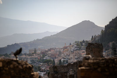 Cityscape against clear sky