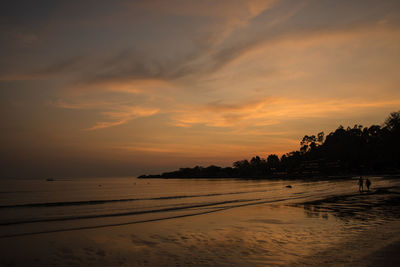 Scenic view of sea at sunset