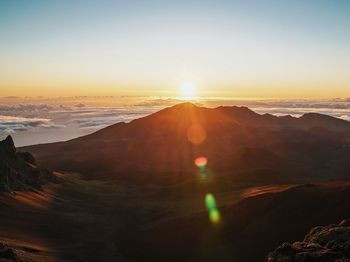 View of landscape at sunset