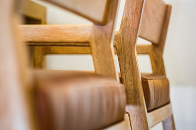 Close-up of wooden bench