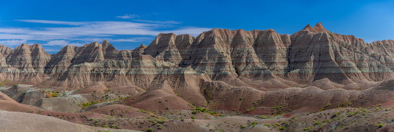 Panoramic view of rocky mountains against sky