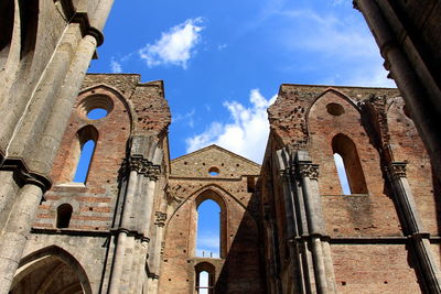 Low angle view of historical building against sky