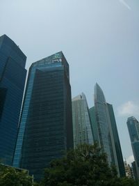 Low angle view of modern building against sky