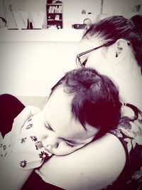 Portrait of cute girl at home