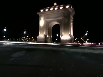 View of illuminated building at night