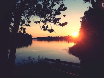 Sunset over lake