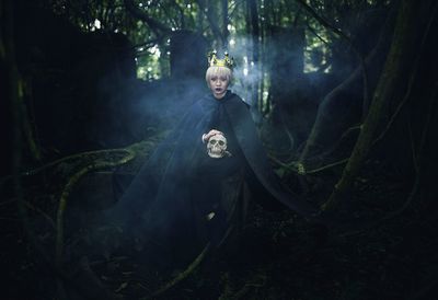 View of trees in the dark