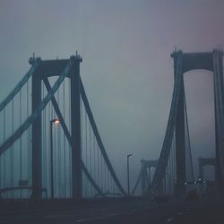 Low angle view of suspension bridge