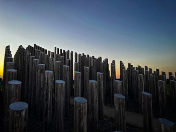 Close-up of wooden post