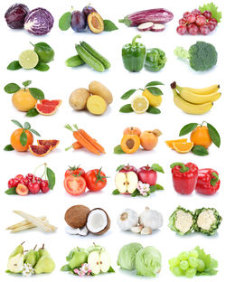 High angle view of chopped fruits on table