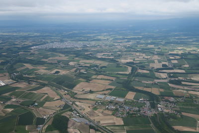 High angle view of buildings in city