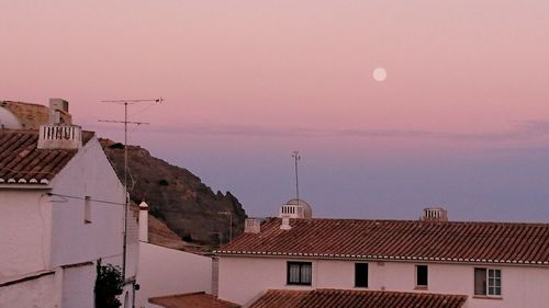 Houses at sunset