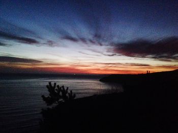 Scenic view of sea at sunset
