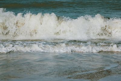 Waves splashing on shore