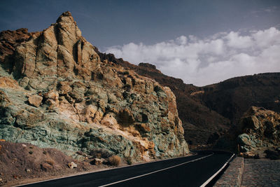 Scenic view of rocky mountains against sky