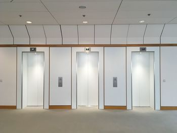 Interior of illuminated doors in building 