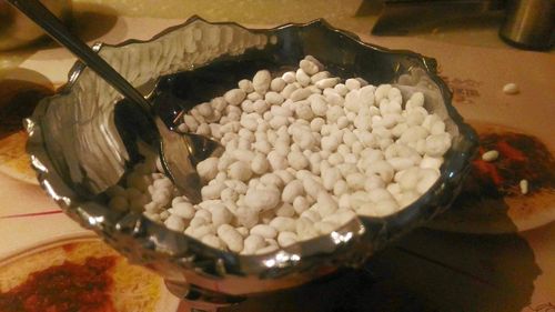 High angle view of ice cream in bowl