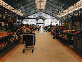 Market hall and group of people 