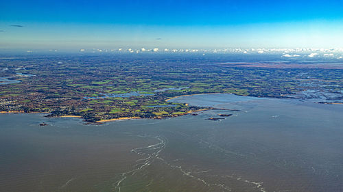 High angle view of sea against sky