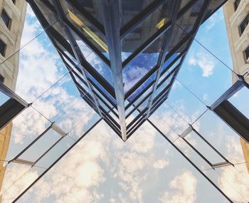 Low angle view of modern building against sky