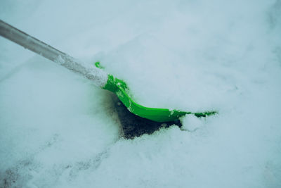 High angle view of snow