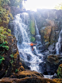 Scenic view of waterfall