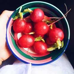 Close-up of cherries in bowl