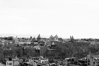 Cityscape against clear sky