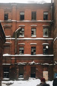 View of buildings in city during winter