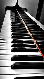 Close-up of piano keys