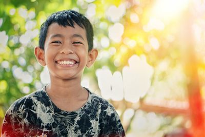 Portrait of boy smiling