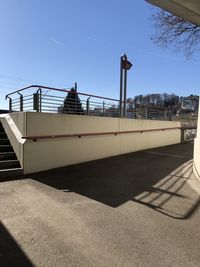 Bridge against clear blue sky