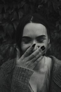 Close-up portrait of a young woman