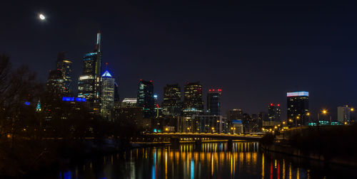 Illuminated city at night